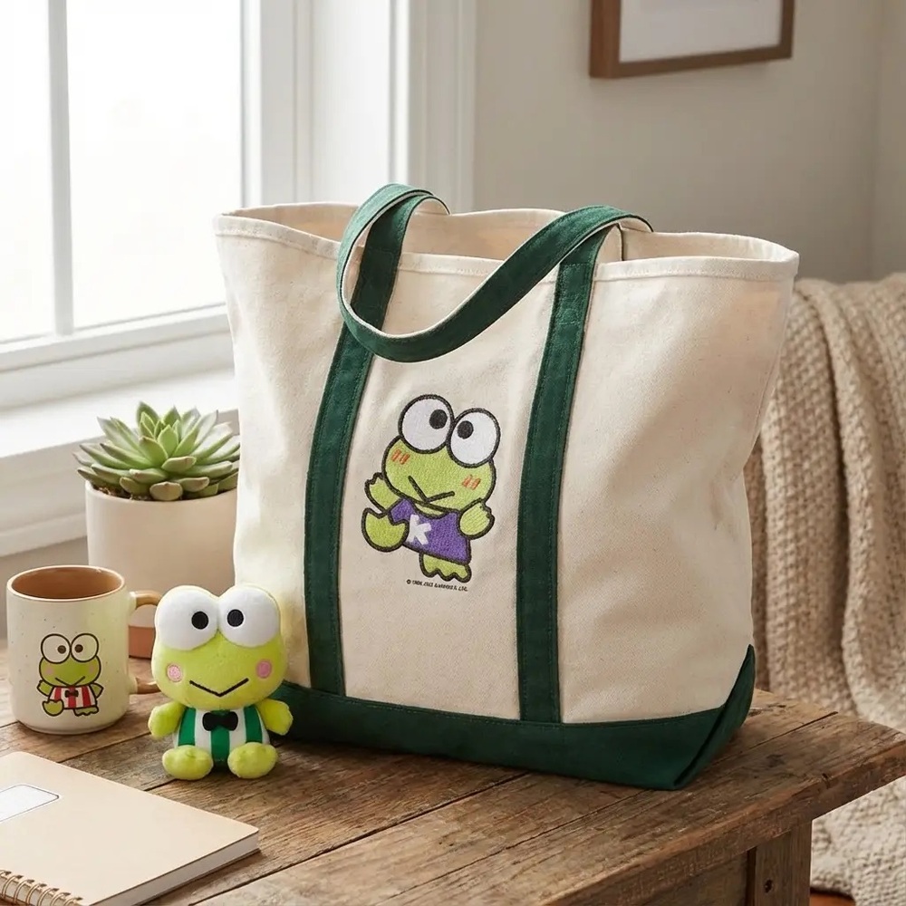 Rare Keroppi Rare Gym Tote Shoulder Week Bag Purse Vintage Sanrio  Y2K